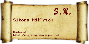 Sikora Márton névjegykártya