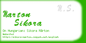 marton sikora business card