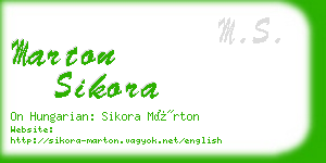 marton sikora business card